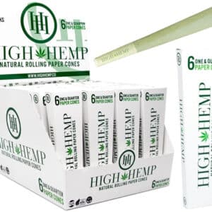 High Hemp 1 1-4 Natural Rolling Paper Cones 32pk