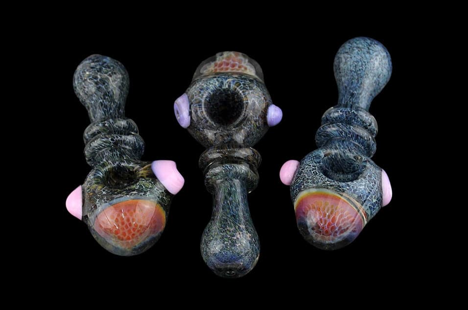 2ct 4" Honeycomb Head Sandy Frit Hand Pipe