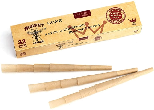 Hornet Natural Hemp Cones - 1 1-4 32-Cones x 20pk