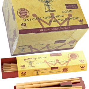 Hornet Natural Hemp Cones - King Size 40-Cones x 12pk