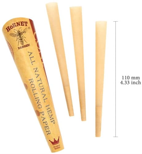 Hornet 110mm Hemp Cones - King Size 24x3pk