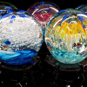 Glass Art Sea Ball With Stand