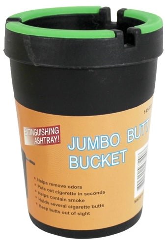 Butt Bucket Cup Holder Ashtray - Black with Glow In The Dark 12pk