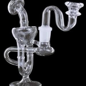 5" Karash Double Loop Recycler Water Pipe With Sherlock Bowl
