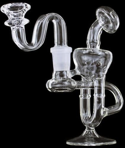 5" Karash Double Loop Recycler Water Pipe With Sherlock Bowl