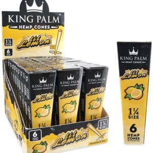 King Palm Hemp Pop Flavor Tip Cones 1 1-4 - Lil Lemon