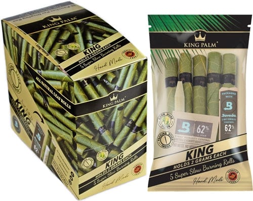 King Palm Natural Leaf Rolls - King Size -5 per-15 Units