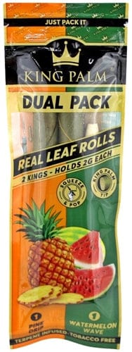 King Palm Dual Pine Drip Watermelon Wave - 2x20pk - King Size Rolls