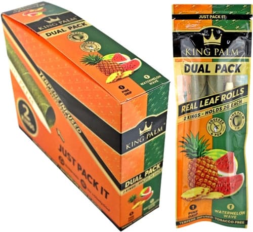 King Palm Dual Pine Drip Watermelon Wave - 2x20pk - King Size Rolls - Image 4