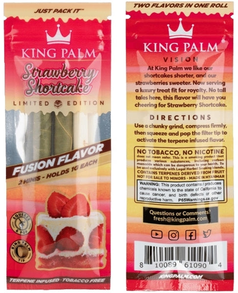 King Palm Mini Rolls - Strawberry Shortcake 20pk