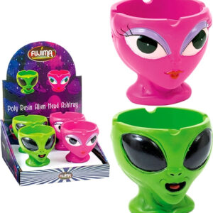 Poly Resin Alien Head Ashtray 4pk