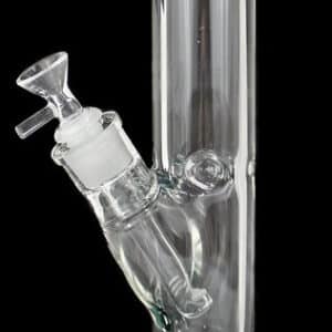9" Glass On Glass Color Rim Straight Water Pipe