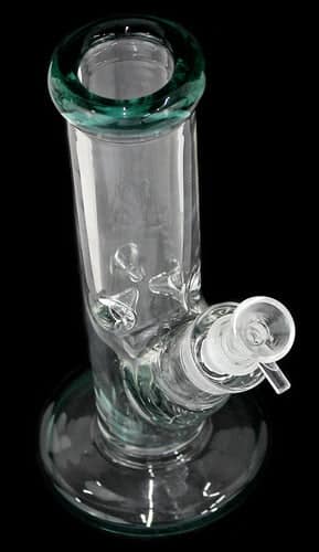 9" Glass On Glass Color Rim Straight Water Pipe