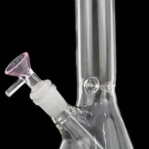 8" Color Rim Glass On Glass Beaker Water Pipe