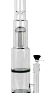 19" Triple Perk Honeycomb Tree Color Art Straight Water Pipe