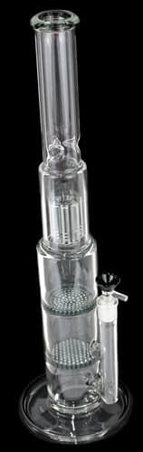 19" Triple Perk Honeycomb Tree Color Art Straight Water Pipe