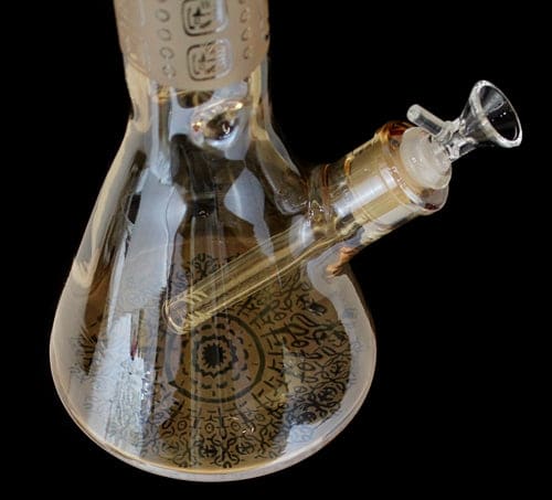 14" Etched Aztec Design Beaker Water Pipe