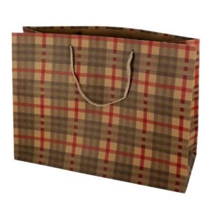 Large Plaid Paper Gift Bag 12pc Set