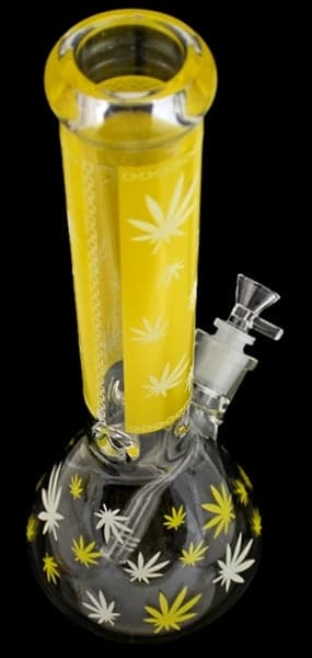 14" Leaf Color Art Design Beaker Water Pipe - Image 6