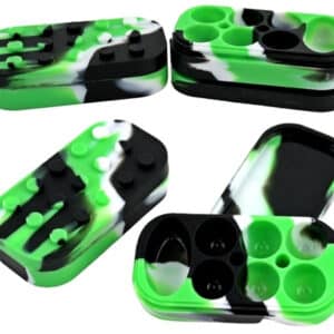 4ct Stackable 7 Compartment Silicone Stash Container Assortment