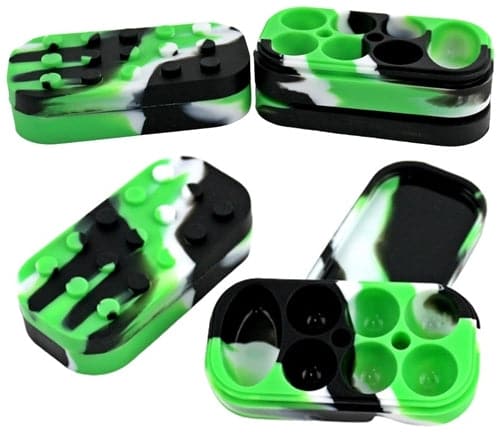 4ct Stackable 7 Compartment Silicone Stash Container Assortment
