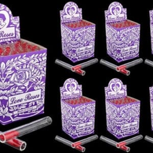 24ct Glass Tube Love Roses 36pc Open End - Thick (Purple or Green Box) CASE