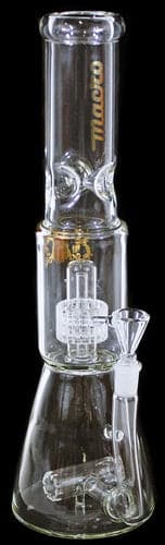 14" Macro Glass Barrel Matrix Dome Perk 14mm Beaker Water Pipe