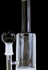12" Micro Glass Black Tube 14mm Honeycomb Oil Rig