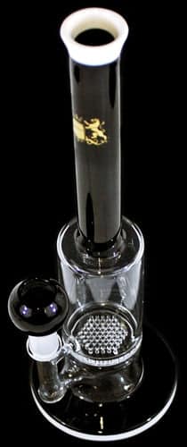 12" Micro Glass Black Tube 14mm Honeycomb Oil Rig