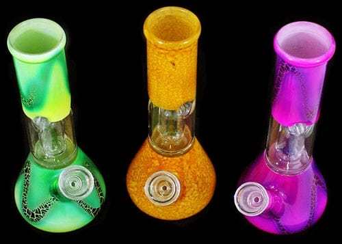 8" Marble Dome Perk Glass On Glass Beaker Water Pipe