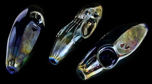 2ct 6" Metallic Voodoo Skull Hand Pipe
