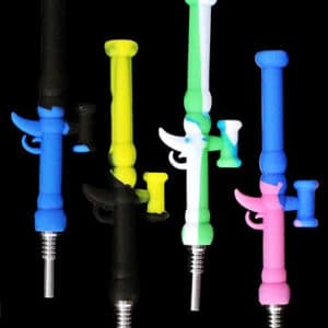 4ct 6" Mini Rocket Silicone Nectar Collector With Titanium Tip