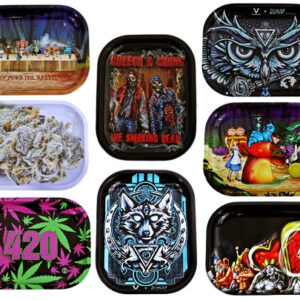 10ct V Syndicate Metal Rolling Tray Assortment - Small