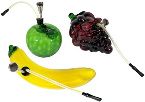 5ct Mixed Fruits and Veggies Glass Bottle Bubbler Assortment