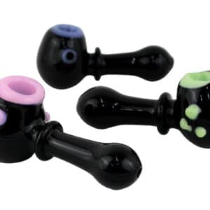 2ct 4" Black Glass Billiard Hand Pipe
