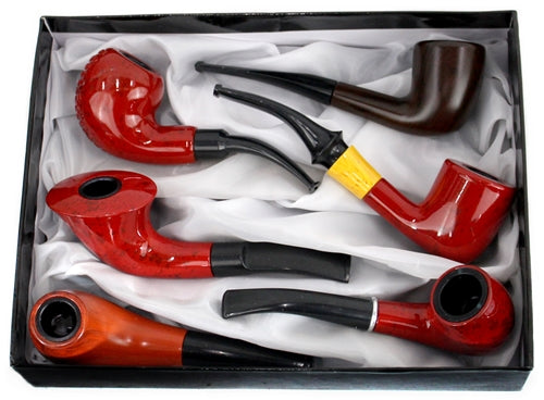 Nirvana Wood Look Tobacco Pipe Gift Set 6pk