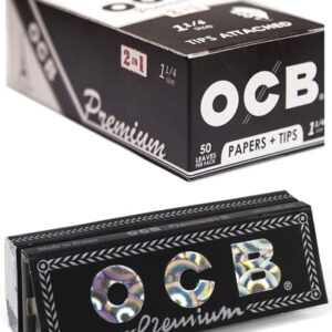 OCB Premium Rolling Paper With Tips - 1 1-4