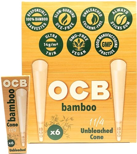 OCB Bamboo Cones - 1 1/4 32pk