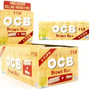 OCB Rolling Paper With Tips - 1 1-4 - Brown Rice