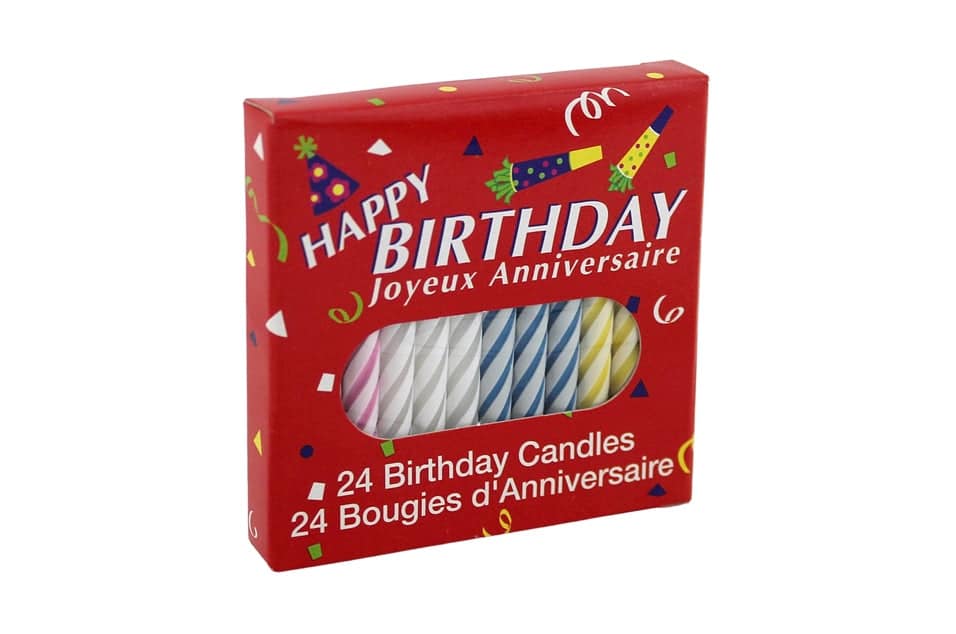 Happy Birthday Candles 12pk Display