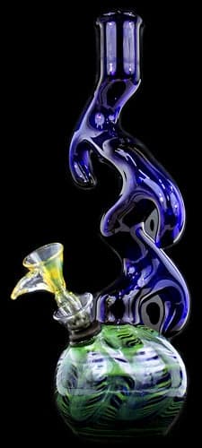 9" Triple Horn Zong Color Art US Made Water Pipe