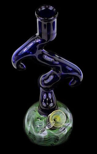 9" Triple Horn Zong Color Art US Made Water Pipe - Image 3