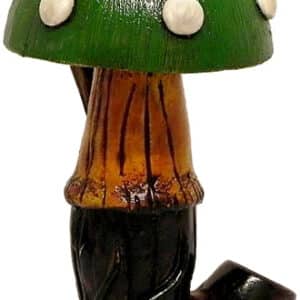 Pichincha Hand Crafted Medium Hand Pipe - Big Green Mushroom