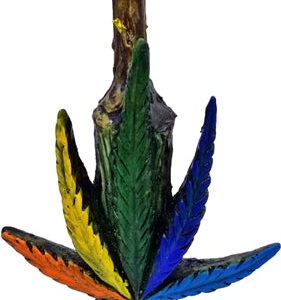Pichincha Hand Crafted Medium Hand Pipe - Rainbow 420 Leaf