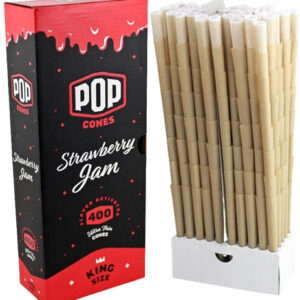 Pop Cones Flavor Activated Pre-Rolled Cones - King Size - 400pk - Strawberry Jam
