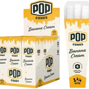 Pop Cones Flavor Activated Pre-Rolled Cones - 1 1-4 - ULTRA THIN - Banana Cream