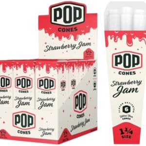 Pop Cones Flavor Activated Pre-Rolled Cones - 1 1-4 - ULTRA THIN - Strawberry Jam