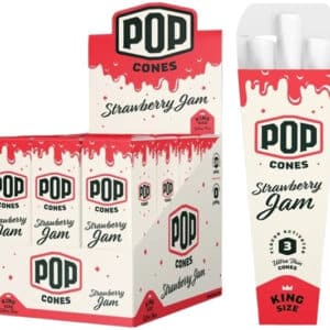 Pop Cones Flavor Activated Pre-Rolled Cones - King Size - ULTRA THIN - Strawberry Jam