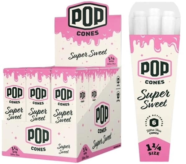 Pop Cones Flavor Activated Pre-Rolled Cones - 1 1-4 - ULTRA THIN - Super Sweet - Image 4
