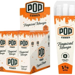 Pop Cones Flavor Activated Pre-Rolled Cones - 1 1-4 - ULTRA THIN - Tropical Mango